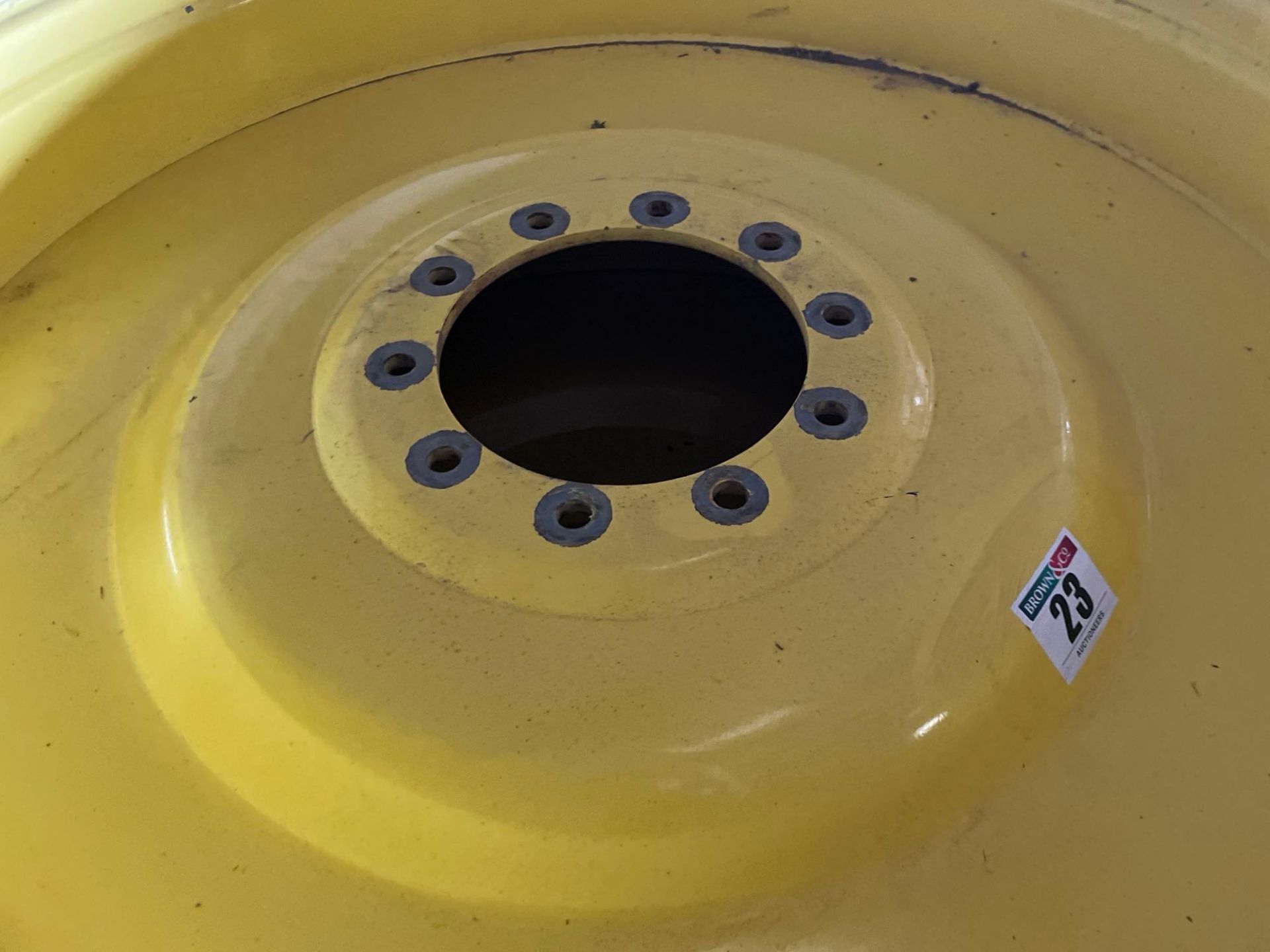 Set Mitas 340/85R38 front and 380/105R50 rear row crop wheels and tyres with John Deere centres - Image 3 of 5