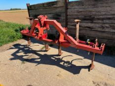 The Pancracker 6 leg fixed tine cultivator, linkage mounted, wheel track eradicators and rear linkag