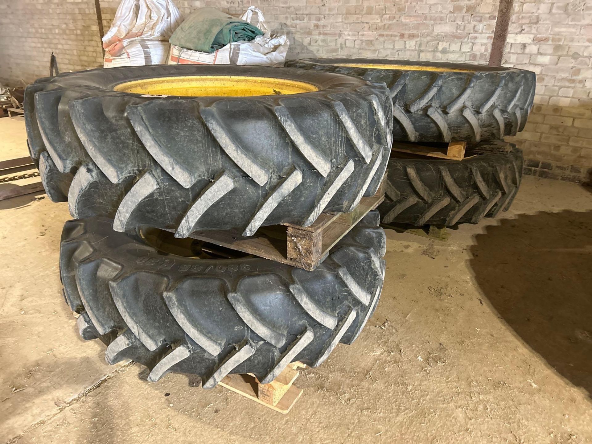 Set Mitas 380/85R30 and 380/90R46 row crop wheels and tyres with John Deere centres - Image 5 of 5