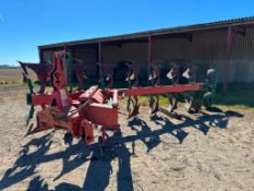 Kverneland LO85/300/28 7 furrow on-land reversible plough with skimmers and subsoiler points. Serial
