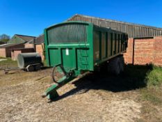 2008 Bailey 16t grain trailer, sprung drawbar, hydraulic brakes, rollover sheet, hydraulic tailgate