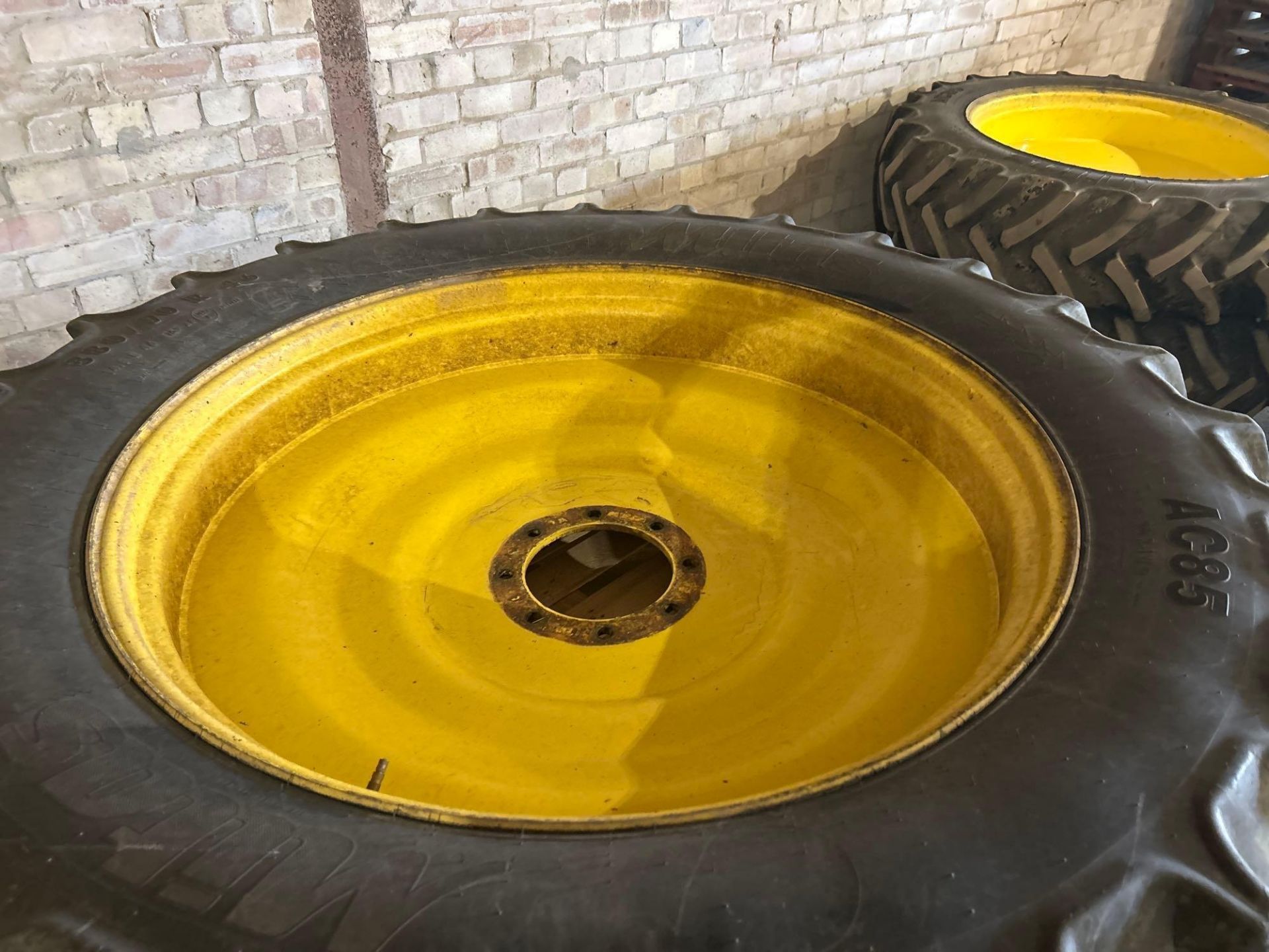 Set Mitas 380/85R30 and 380/90R46 row crop wheels and tyres with John Deere centres - Image 3 of 5