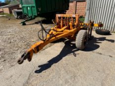 Simba trailed toolbar with twin leg subsoiler, hydraulic operated.