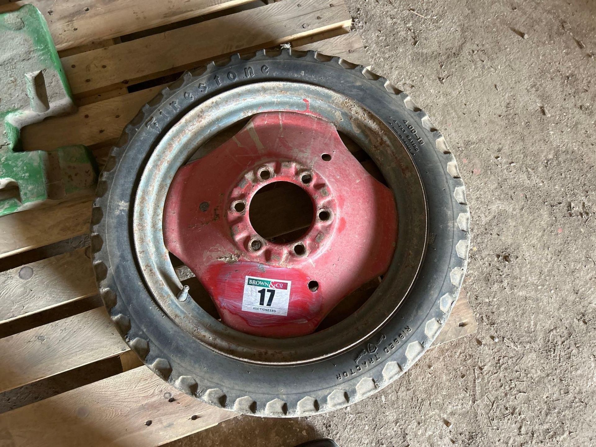 Single Firestone 4.00-19 wheel and tyre