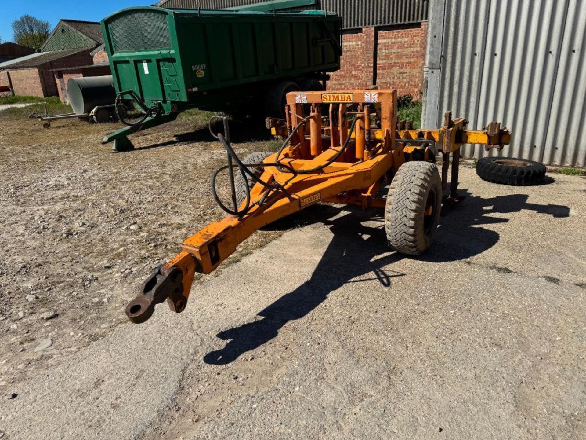 Simba trailed toolbar with twin leg subsoiler, hydraulic operated. - Image 3 of 7