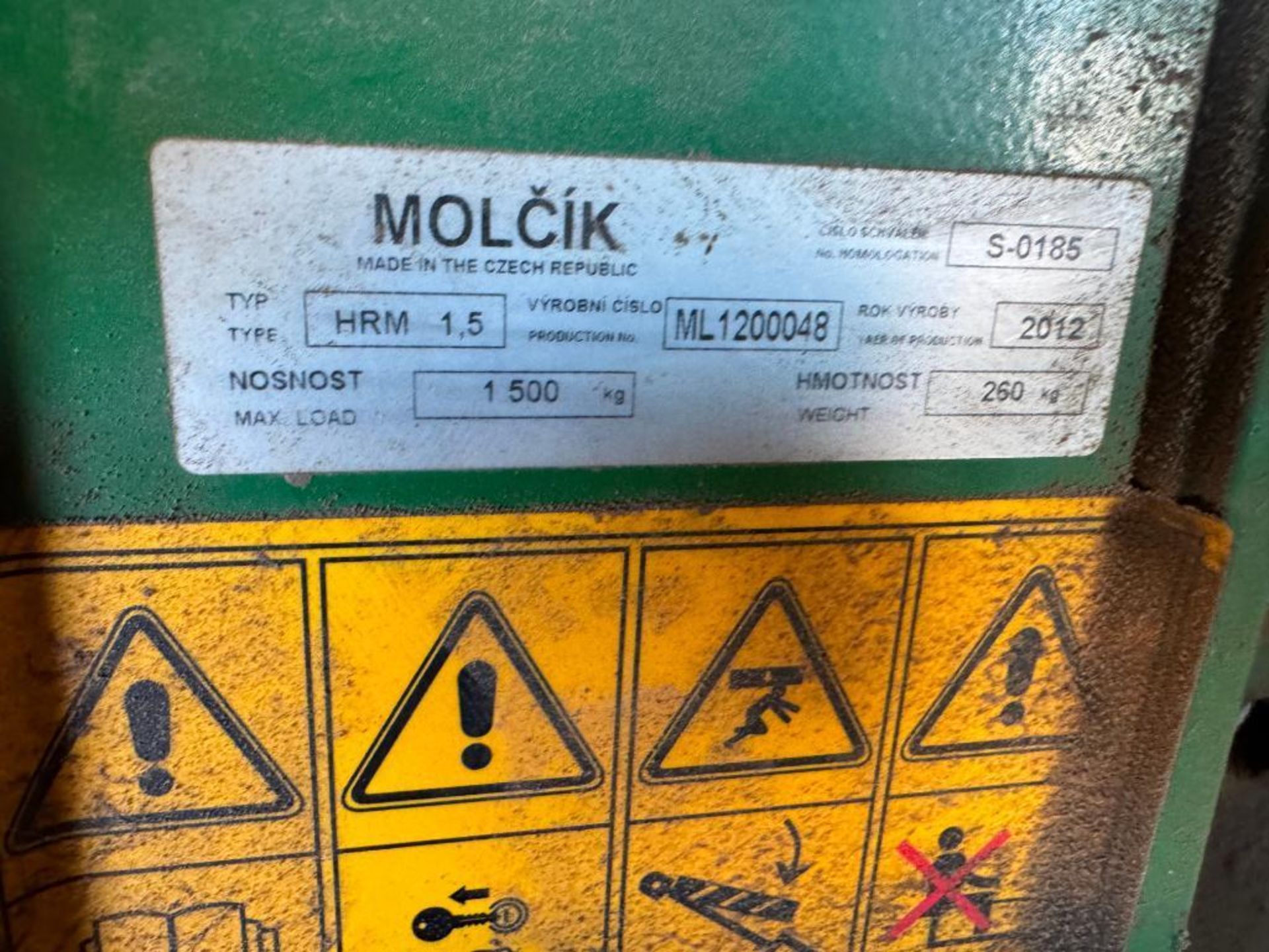 2012 Molcik HRM 1.5t hydraulic operated crane, linkage mounted. Serial No: ML1200048 - Image 4 of 6