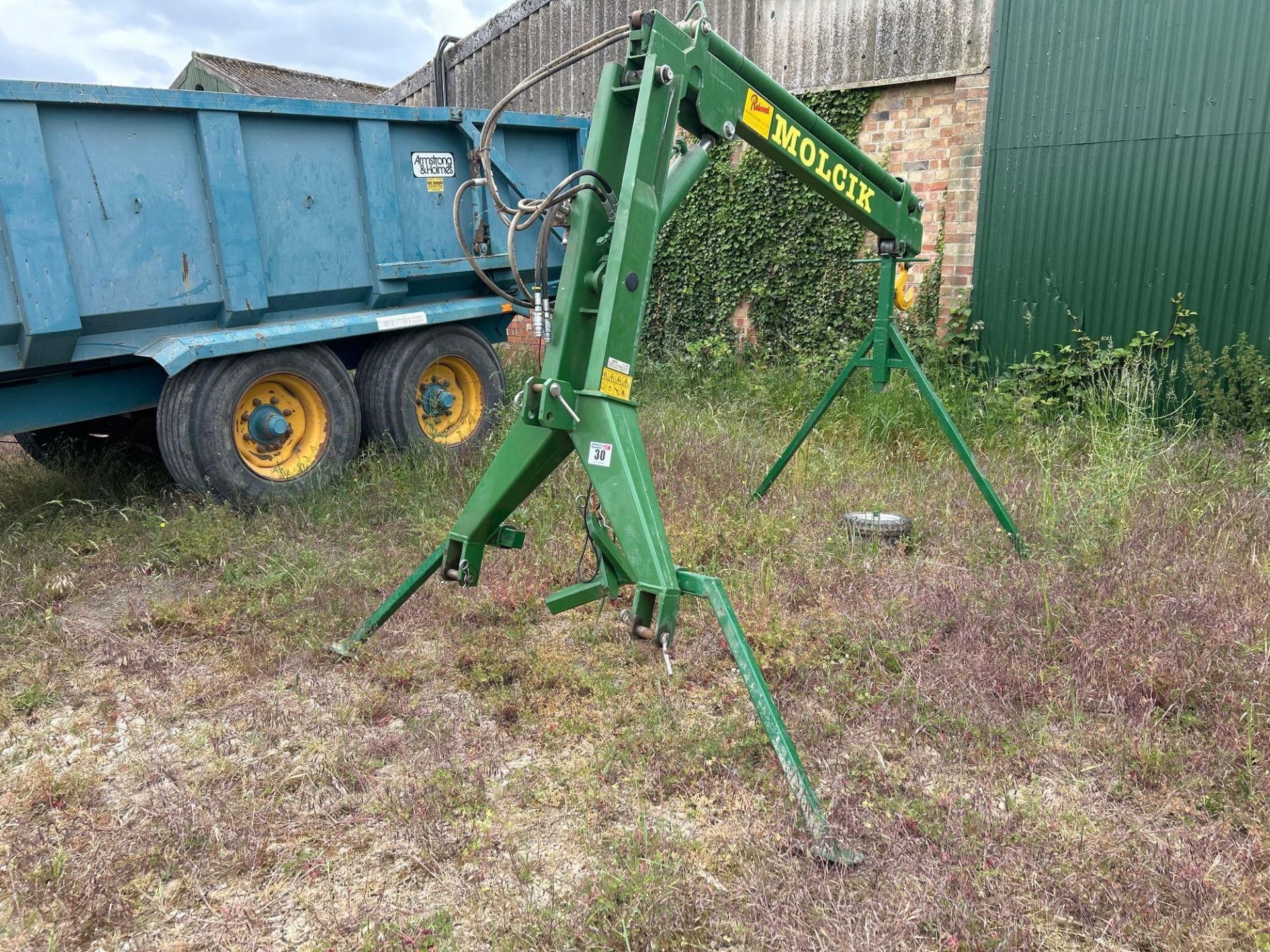 2012 Molcik HRM 1.5t hydraulic operated crane, linkage mounted. Serial No: ML1200048