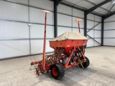 Accord DL 4m manual folding drill with Suffolk coulters and PTO driven fan. NB: No control box