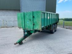 1995 Easterby 13t grain trailer with hydraulic tailgate and grain chute, twin axle on 385/65R22.5 wh