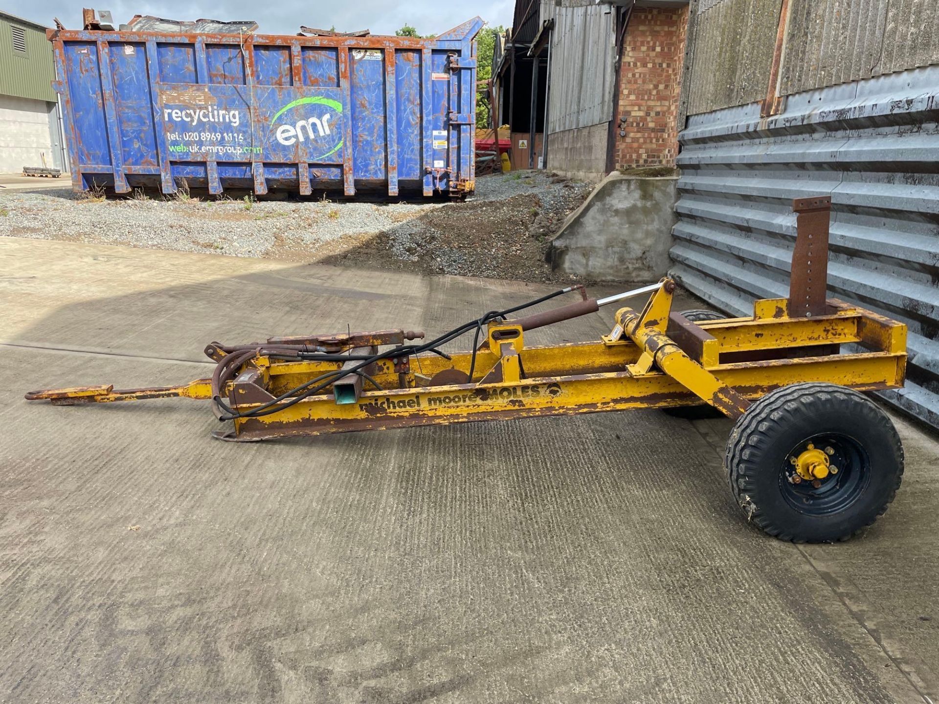 Michael Moore single leg trailed mole plough on 11.5/80-15.0 wheels and tyres. Serial No: 217 - Image 26 of 32