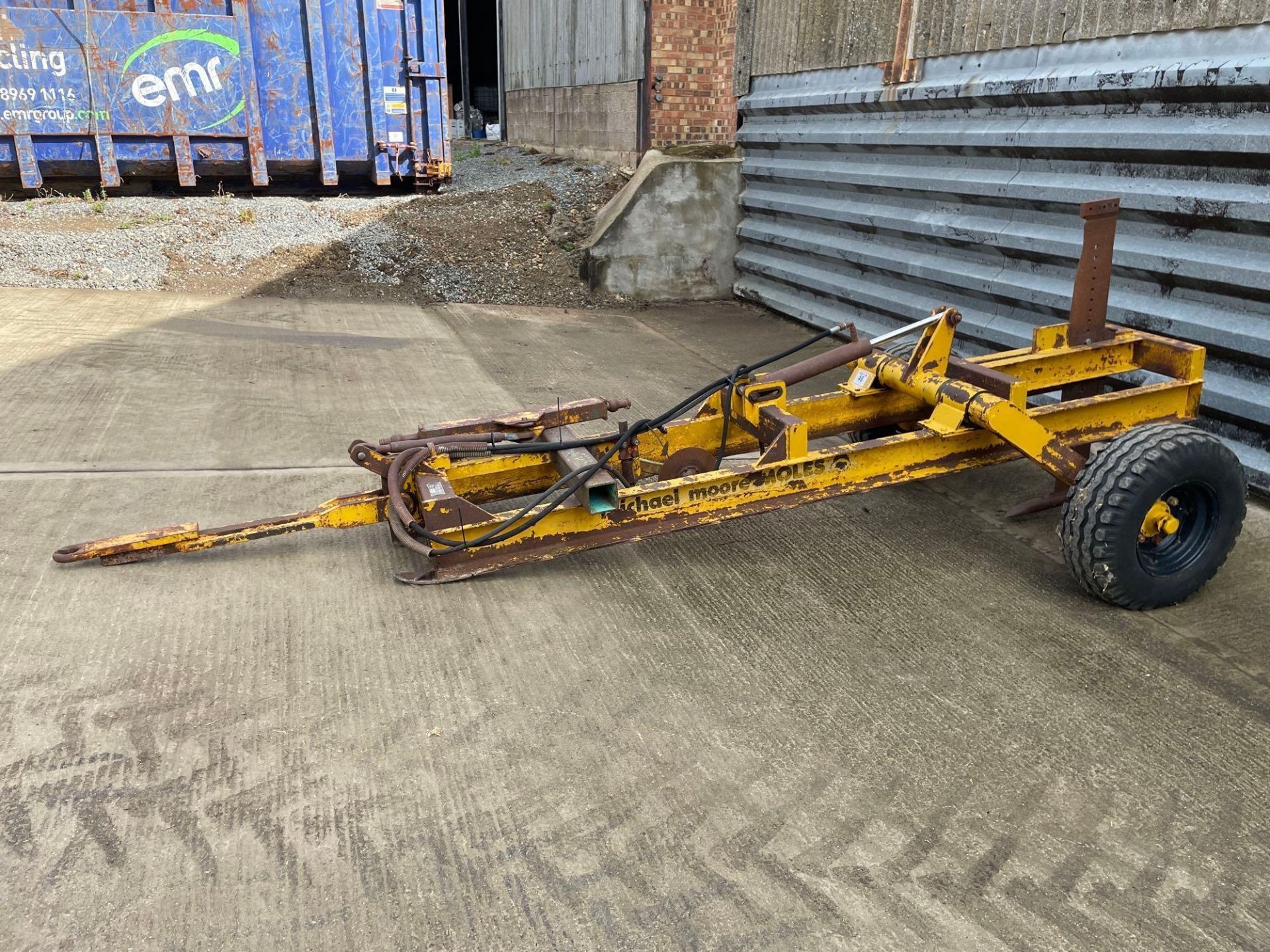 Michael Moore single leg trailed mole plough on 11.5/80-15.0 wheels and tyres. Serial No: 217 - Image 27 of 32