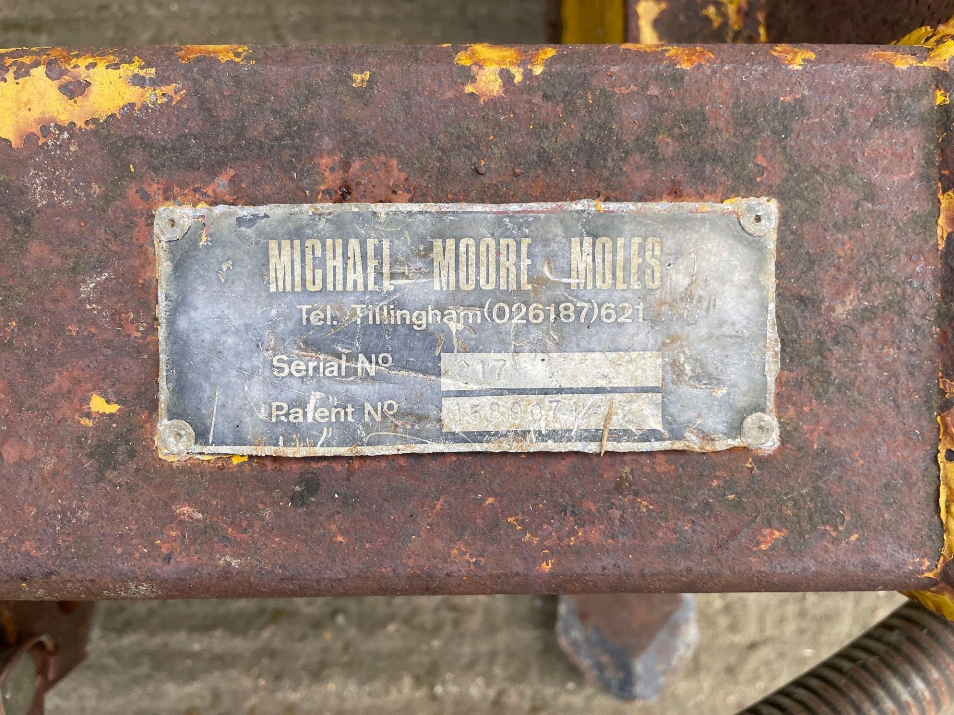 Michael Moore single leg trailed mole plough on 11.5/80-15.0 wheels and tyres. Serial No: 217 - Image 32 of 32