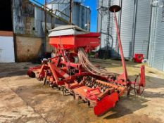 Kuhn 4m power harrow and rear packer with Accord Pneumatic DA 4m piggy back drill