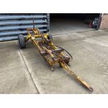 Michael Moore single leg trailed mole plough on 11.5/80-15.0 wheels and tyres. Serial No: 217