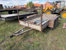 10ft twin axle car trailer, ball hitch on 175R14C wheels and tyres