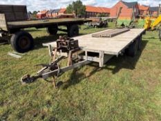 16ft twin axle car trailer with winch and ramp on 225/75R10 wheels and tyres