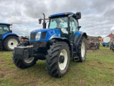 2006 New Holland TS135A 50kph 4wd tractor with front and cab suspension, 8No Ford front wafer weight