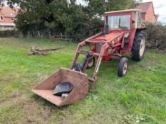 International 68 2wd diesel tractor with single rear spool and ALO Quicke 2560 front loader and buck
