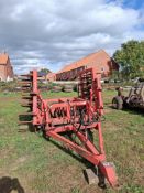 Farmforce F5130S 13ft hydraulic folding trailed press with leading tines and rear drawbar. Serial No