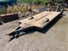 Drop deck 16ft x 7ft low loader with rear lowering axle on 7.5R16 wheels and tyres