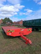 2017 Herbst 10t, 20ft flat bed twin axle trailer with hydraulic brakes on Alliance 400/60-15.5 wheel