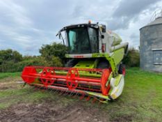 2012 Claas Tucano 320 combine harvester with 5No straw walkers, straw chopper, chaff spreader on Tre