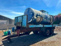 Twin axle converted lorry body. C/w 9000l gravity fed water tank