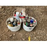 Assorted aerosols and silicone