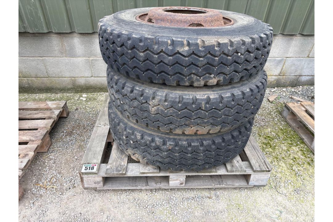 3No Colway 11R22.5 10 stud wheels & tyres - Image 1 of 5
