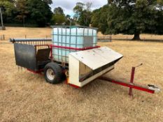 Farm made trailed mineral bars. C/w IBC & drinking troughs