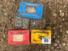 Qty of misc screws, washers and pipe fixings