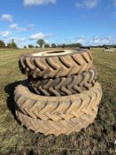 2No Alliance FarmPro Radial 12.4 R32 wheels and tyres and 2No Alliance FarmPro Radial 12.4 R46 wheel