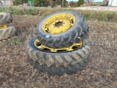 Set Alliance 11.2R48 rear and BKT 270/95R32 front row crop wheels and tyres