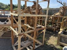 HUGE TEAK DRIFTWOOD MUSTANG HORSE REARING