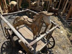 TEAK DRIFTWOOD HORSE STANDING