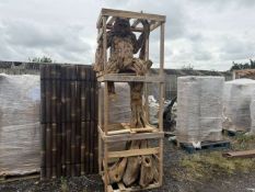 HUGE DRIFTWOOD STATUE OF ORANGUTAN SITTING ON BRANCH