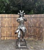 HUGE 2.3M HIGH MODERN ART METAL SAMURAI WITH SWORD