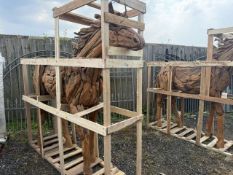 HUGE DRIFTWOOD HORSE STANDING 7FT TALL