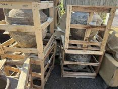 CRATED ANTIQUE OLIVE POT