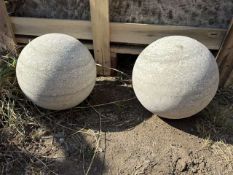 2 X LARGE LIMESTONE SOLID BALLS