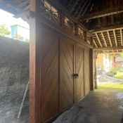 HUGE TEAK COMPLETE COLONIAL MONUMENTAL ENTRANCEWAY/DOORS FROM A SOUTH EAST ASIA BUILDING- SIZE...