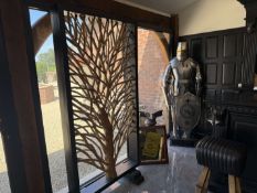NEW 2M TALL X 1M WIDE SCREEN/DIVIDER FREESTANDING WITH TEAK BLEACHED WOOD INFILL