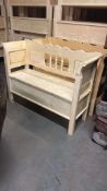 HUGARIAN PINE WOODEN BENCH WITH LIFT UP SEAT