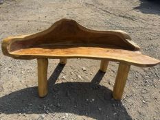 SOLID TEAK POLISHED DRIFTWOOD BENCH