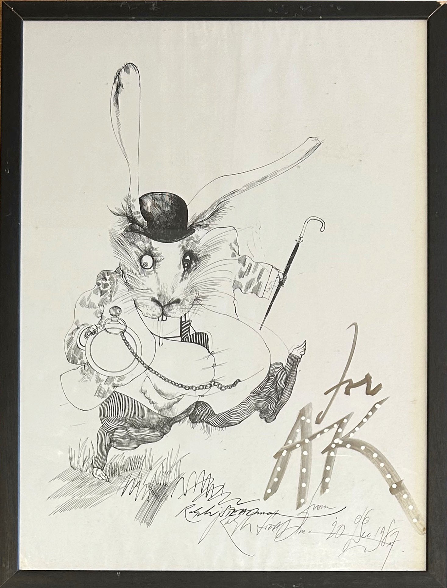 Ralpha The Rabbit Ralph Steadman, (b.1936) ' The White Rabbit from Alice in Wonderland ...