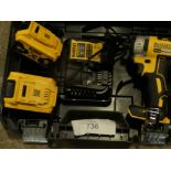 1 x Dewalt DCF887P2 18V XR impact driver kit comprising 1 x driver, 2 x 5.0ah batteries and 1 x