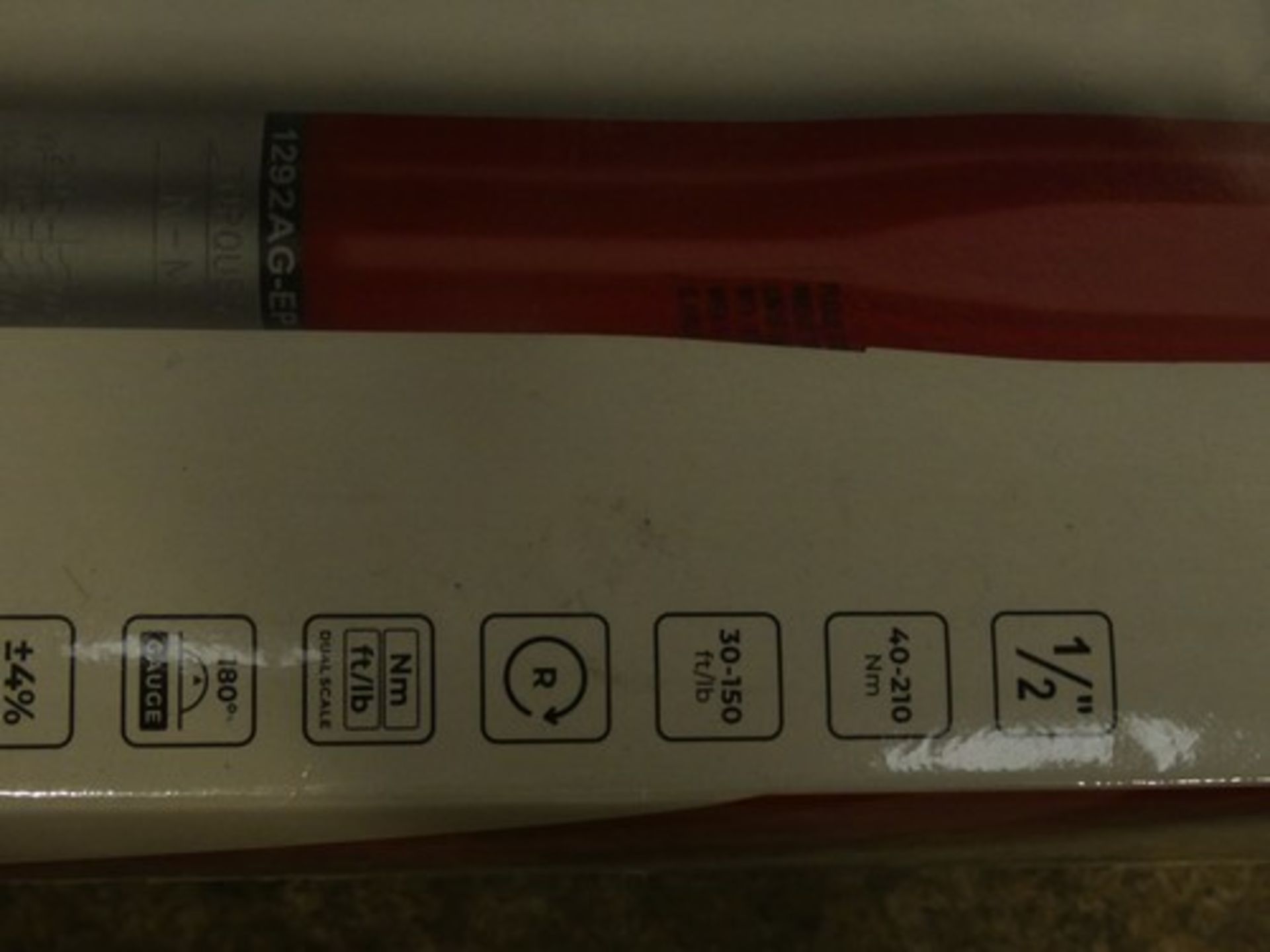 1 x Teng Tools 1/2" drive torque wrench, code 1292AG-EP - Sealed new - Image 2 of 2