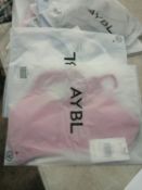 9 x pairs of AYBL sports shorts, mainly small size and 2 x sports bras - sealed new in pack (