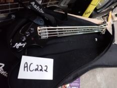 1 x Fender Ashbory Fretless short Bass guitar, tested working - second-hand (C1)AC222
