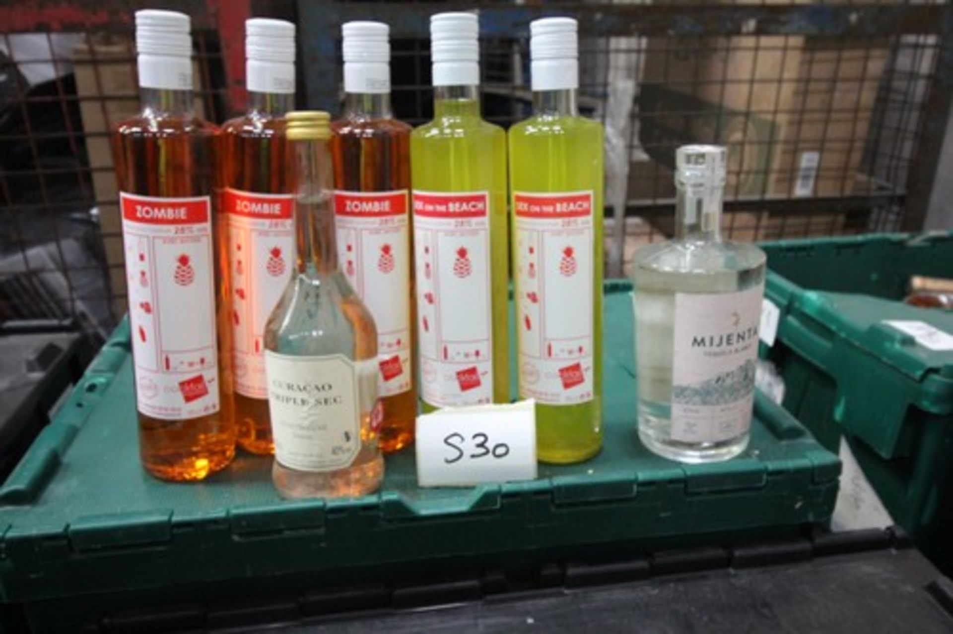 5 x 50cl bottles of Fontbonne Dijon Curacao triple sec, 1 x 70cl bottle of Mijentawhite tequila, 2 x